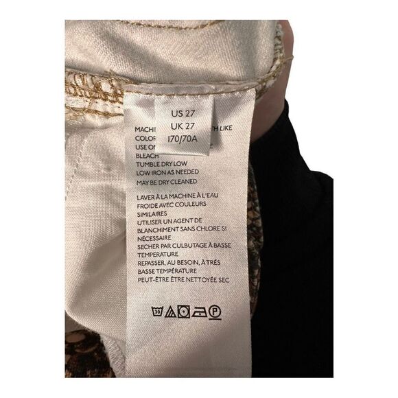 Free people animal snake print jeans women’s size 27 frayed bottoms tan - Picture 4 of 9